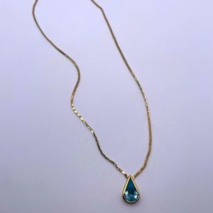 Christian Dior blue teardrop necklace